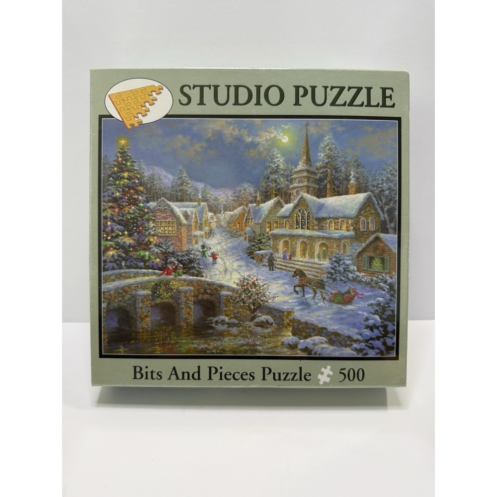 Bits And Pieces Studio Puzzle 500 Pieces Winter Village Christmas Scene Sealed